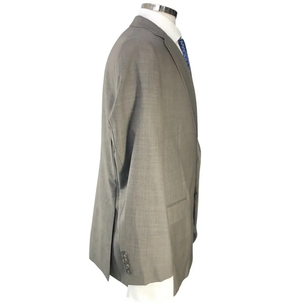 J Hilburn Mens Size 45R Sport Coat Blazer Light Taupe Revenge Super 150s $800